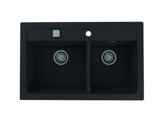 Подвійна кухонна мийка ATROX 50 G91 Alveus 79х50x19,5 Чорний