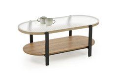 Журнальный столик KAMALA Halmar 110х54 натуральная/черная реальная фотография