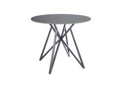 Стіл Обідній MURANO CERAMIC Signal 90x90 Сірий Мармур / Чорний Мат жива фотографія
