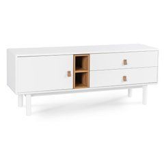 ТВ Тумба MEBEL ELITE ARTI 140 Белый реальная фотография