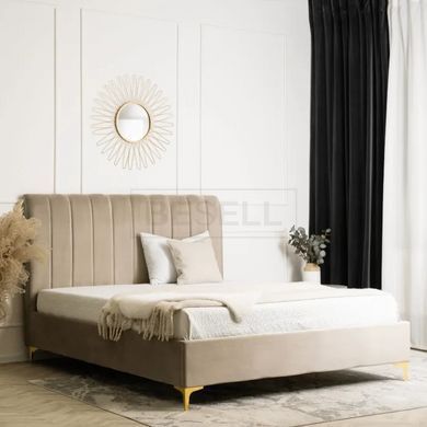 Кровать MARCELO Velvet Mebel Elite 160x200 см Бежевый реальная фотография