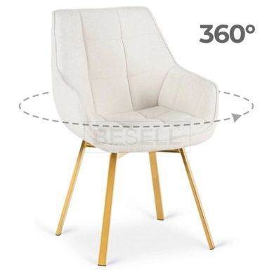 Стілець поворотний MIA Mebel Elite Бежевий букле / золотий жива фотографія
