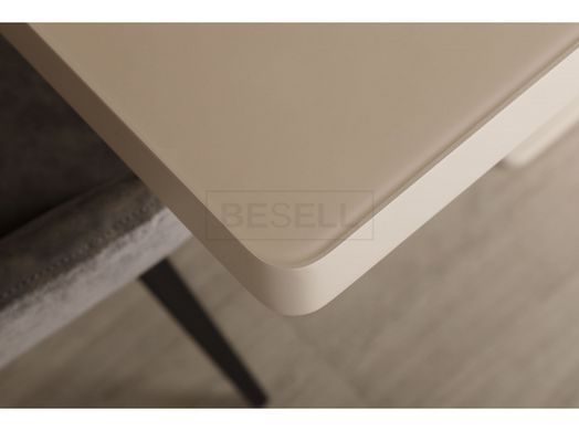Стіл обідній MANHATTAN Nicolas 120/163x82 Капучино Мат жива фотографія