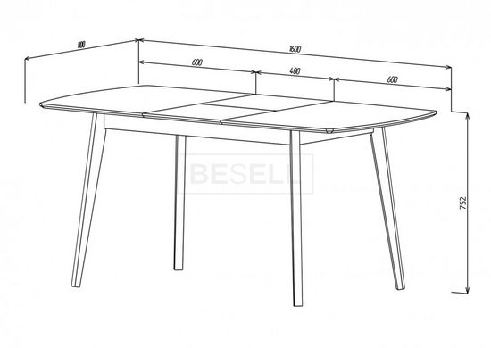 Стол раскладной EXEN II Intarsio 120(160)x80 Серый реальная фотография