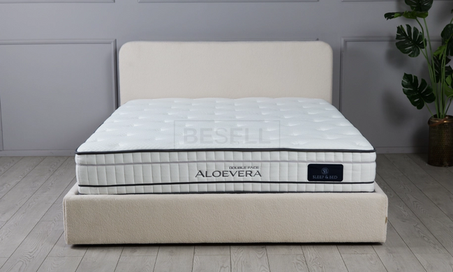 Кровать с подъемным механизмом КАТРИН Prestol 160х200 молочный Alpaca 02 букле реальная фотография
