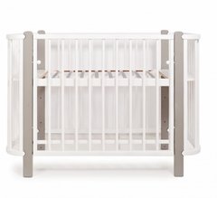 Детская кровать Twins Luno овальное 120х60 белый/серый реальная фотография