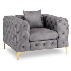 Крісло SORRENTO 1S Mebel Elite Велюрове сіре