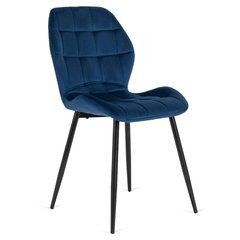 Стілець оксамитовий MEBEL ELITE LUCKY Velvet, Синій / Чорний жива фотографія