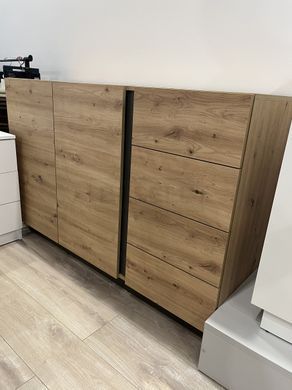 Комод Perfect Home Арко / Arco 2-дверний з 4 шухлядами 2D4S/138 Дуб артизан/графіт жива фотографія