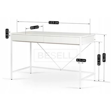 Письменный стол ALLY  Mebel Elite 123 см Белый реальная фотография
