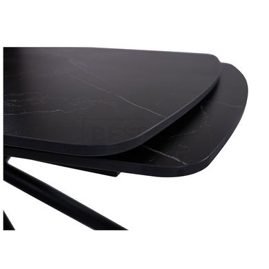 Стіл розкладний PALERMO BLACK MARBLE Concepto 140(200)x90 Кераміка Матовий Чорний жива фотографія
