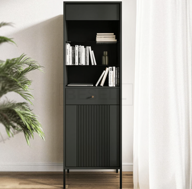 Вітрина засклена Soft MEBEL ELITE чорний жива фотографія