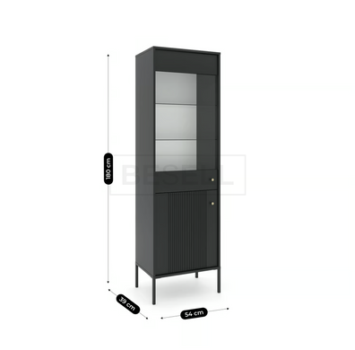 Вітрина засклена Soft MEBEL ELITE чорний жива фотографія