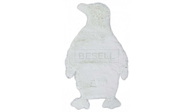 Пушистый Ковер Lovely Kids Arhome в форме Пингвина 52х90 Белый реальная фотография