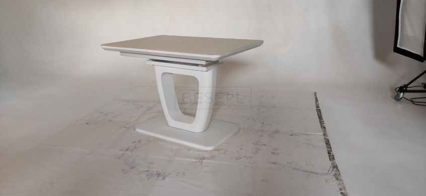 Стол раскладной TML-560-1 Vetro 110(150)x75 Матовый Белый реальная фотография