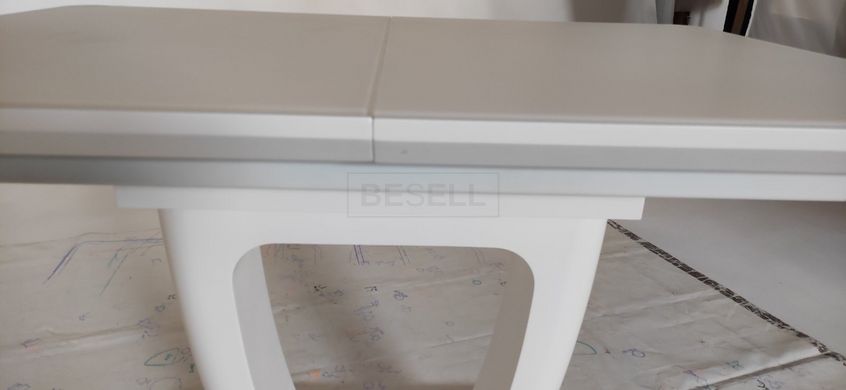 Стол раскладной TML-560-1 Vetro 110(150)x75 Матовый Белый реальная фотография