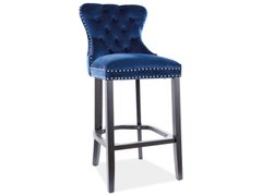Барный стул AUGUST H-1 Velvet Signal Синий реальная фотография