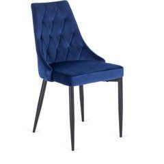 Стул бархатный MEBEL ELITE CORK, Темно-синий реальная фотография