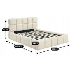 Ліжко з контейнером MURCJA Mebel Elite 160x200 Оксамит кремовий жива фотографія