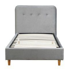 Ліжко оксамитове  DENNIS Velvet Mebel Elite 90x200 Сірий / велюр жива фотографія