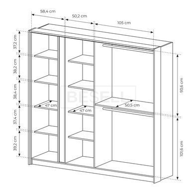 Шафа для одягу Perfect Home Даст / Dast 4-дверна з дзеркалом 4D/220 Беж жива фотографія