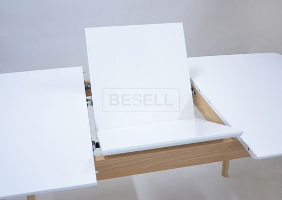 Стол раскладной EXEN II Intarsio 120(160)x80 Белый реальная фотография