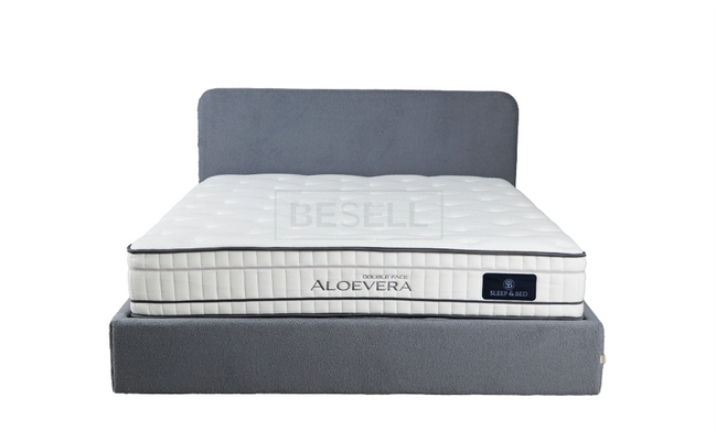 Кровать с подъемным механизмом КАТРИН Prestol 160х200 серый Alpaca 93 букле реальная фотография