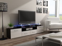 ТВ Тумба EVORA WENGE RTV Cama 194 Венге Мат / Белый Глянец реальная фотография