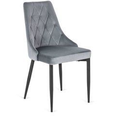 Стул бархатный MEBEL ELITE CORK, Серый реальная фотография