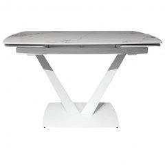 Стол раскладной ELVI GOLDEN JADE Concepto 120(180)x80 Керамика Глянец Белый реальная фотография