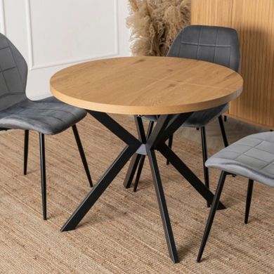 Стол раскладной LUGO Mebel Elite 90(190)х90 Золотой дуб/черный реальная фотография