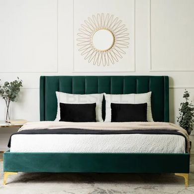 Кровать ARIA Velvet Mebel Elite 160x200 см Зеленый реальная фотография