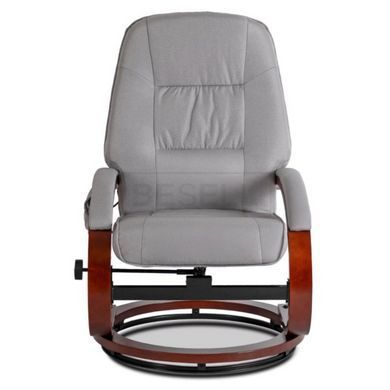 Массажное кресло с подставкой для ног CANO Mebel Elite Серый