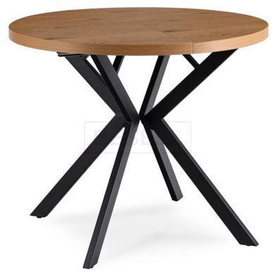 Стол раскладной LUGO Mebel Elite 90(190)х90 Золотой дуб/черный реальная фотография