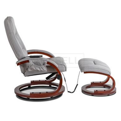 Массажное кресло с подставкой для ног CANO Mebel Elite Серый