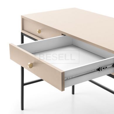 Стол туалетный Perfect Home Моно/Mono с 2 ящиками и черными ножками MT104 Кашемир реальная фотография