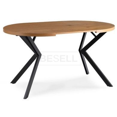 Стол раскладной LUGO Mebel Elite 90(190)х90 Золотой дуб/черный реальная фотография