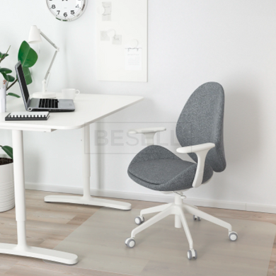 Комп'ютерне крісло HATTEFJÄLL IKEA Сірий/Білий жива фотографія