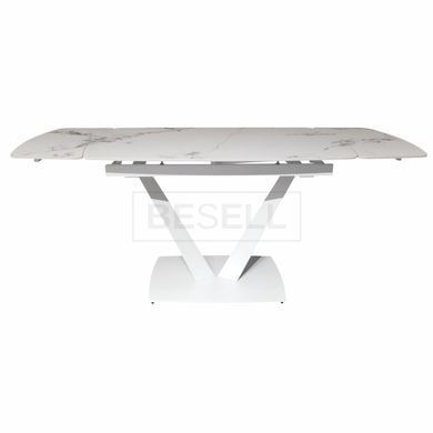 Стол раскладной ELVI GOLDEN JADE Concepto 120(180)x80 Керамика Глянец Белый реальная фотография