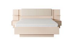 Ліжко (каркас) Perfect Home Даст / Dast 160 з приліжковими тумбами та м'яким ізголів'ям Беж жива фотографія