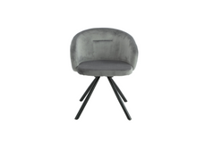 Кресло поворотное KELLY Velvet Intarsio Серый реальная фотография