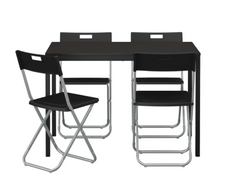 Столовий комплект TÄRENDÖ / GUNDE IKEA Чорний жива фотографія