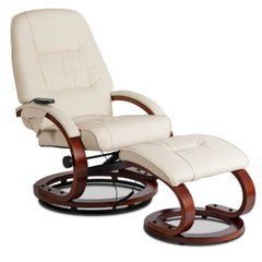 Масажне крісло з підставкою для ніг CANO Mebel Elite Бежеве