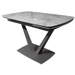 Стол раскладной ELVI GREY STONE Concepto 120(180)x80 Керамика Глянец Серый реальная фотография