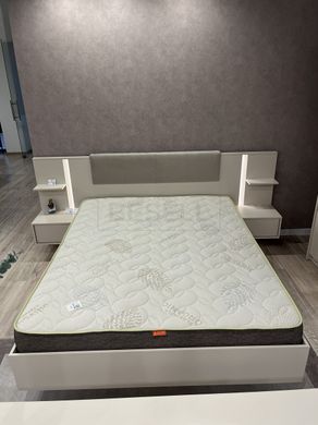 Ліжко (каркас) Perfect Home Даст / Dast 160 з приліжковими тумбами та м'яким ізголів'ям Беж жива фотографія