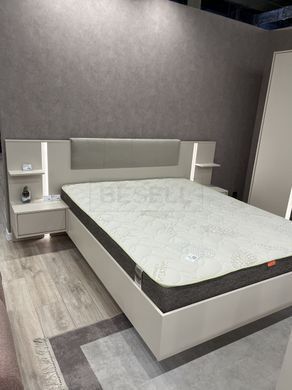 Ліжко (каркас) Perfect Home Даст / Dast 160 з приліжковими тумбами та м'яким ізголів'ям Беж жива фотографія