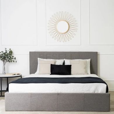 Кровать двуспальная MEBEL ELITE MELIA, 160x200 см ткань Серый реальная фотография