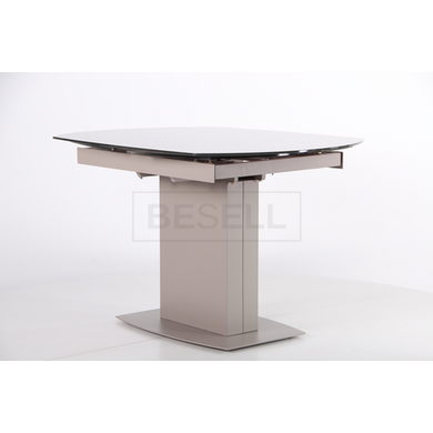 Стол раскладной Joel beige AMF 120(180)X90 glass Quartz beige реальная фотография