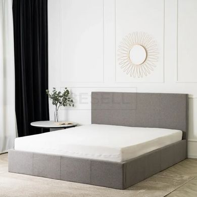 Кровать двуспальная MEBEL ELITE MELIA, 160x200 см ткань Серый реальная фотография
