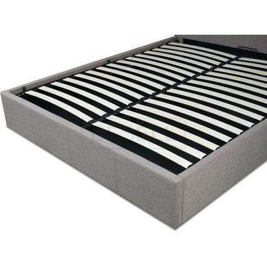 Кровать двуспальная MEBEL ELITE MELIA, 160x200 см ткань Серый реальная фотография
